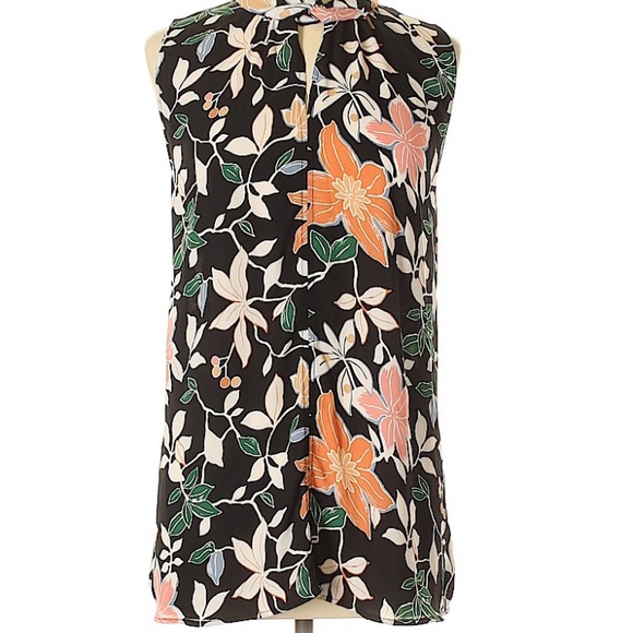 LOFT Tops - Loft knot tie neck blouse in floral print